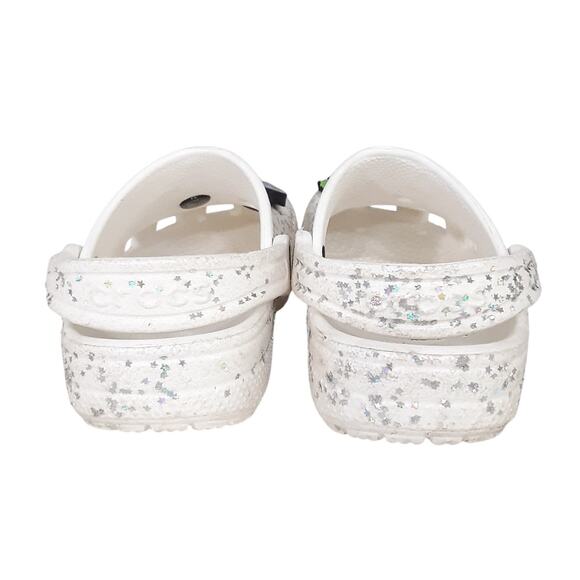 Crocs Clogs Girls 10 White Glitter Slip On Water Shoe My Little Pony Jibbitz - Picture 5 of 8